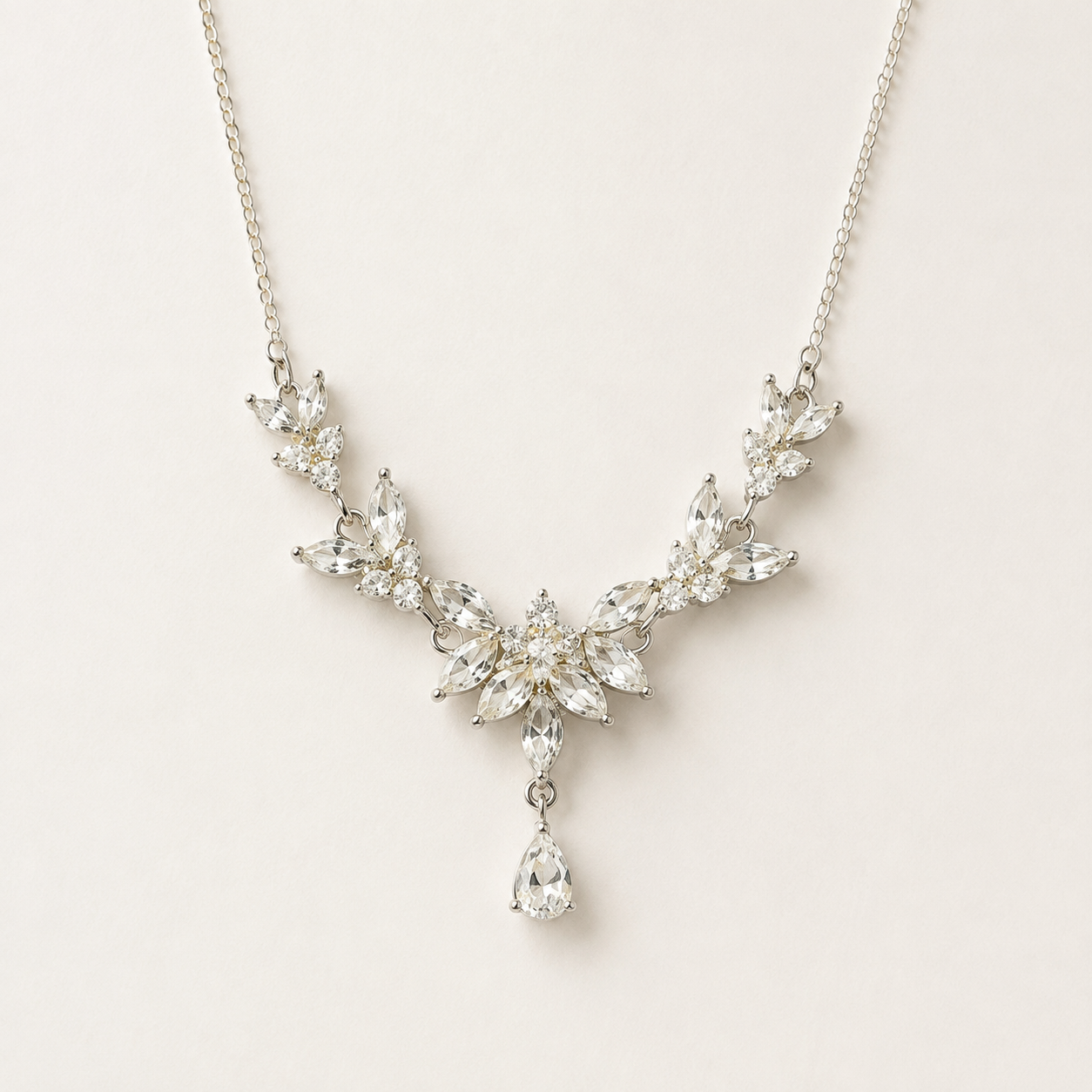 Crystal Snowflake vintage necklace by OddJoy